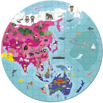 Janod - Puzzel - Wereld dubbelzijdig