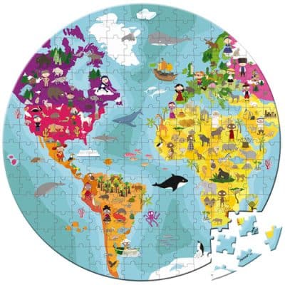 Janod - Puzzel - Wereld dubbelzijdig