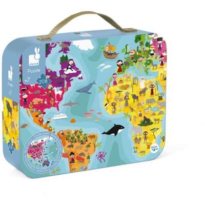 Janod - Puzzel - Wereld dubbelzijdig