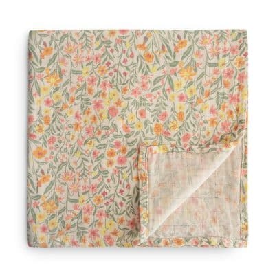 Mushie - Muslin Swaddle - Pastel Blooms