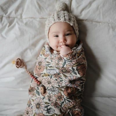 Mushie - Muslin Swaddle - Retro Flowers