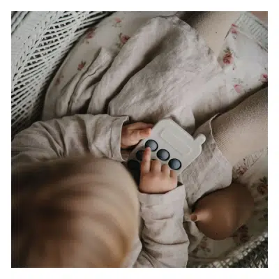 Mushie - Press-toy - Phone - Cambridge Blue