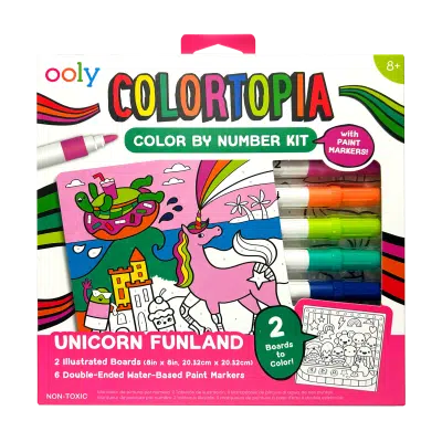 Ooly - Colortopia Paint Marker By Number Kit - Unicorn Funland