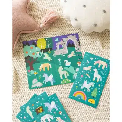 Petit Collage - Mini Herbruikbare Sticker Set - Eenhoorns