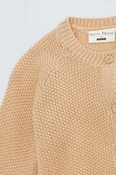 Petit Maison - Knitted Button Up Cardigan- Honey Peach