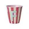 Rice - Middelgroot Alfabetbeker - Roze - F - Stripes