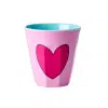 Rice - Middelgroot Beker - Roze - Heart - Effen - 250 ml