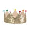 Rockahula Kids - Gold Sequin Pom Pom Crown