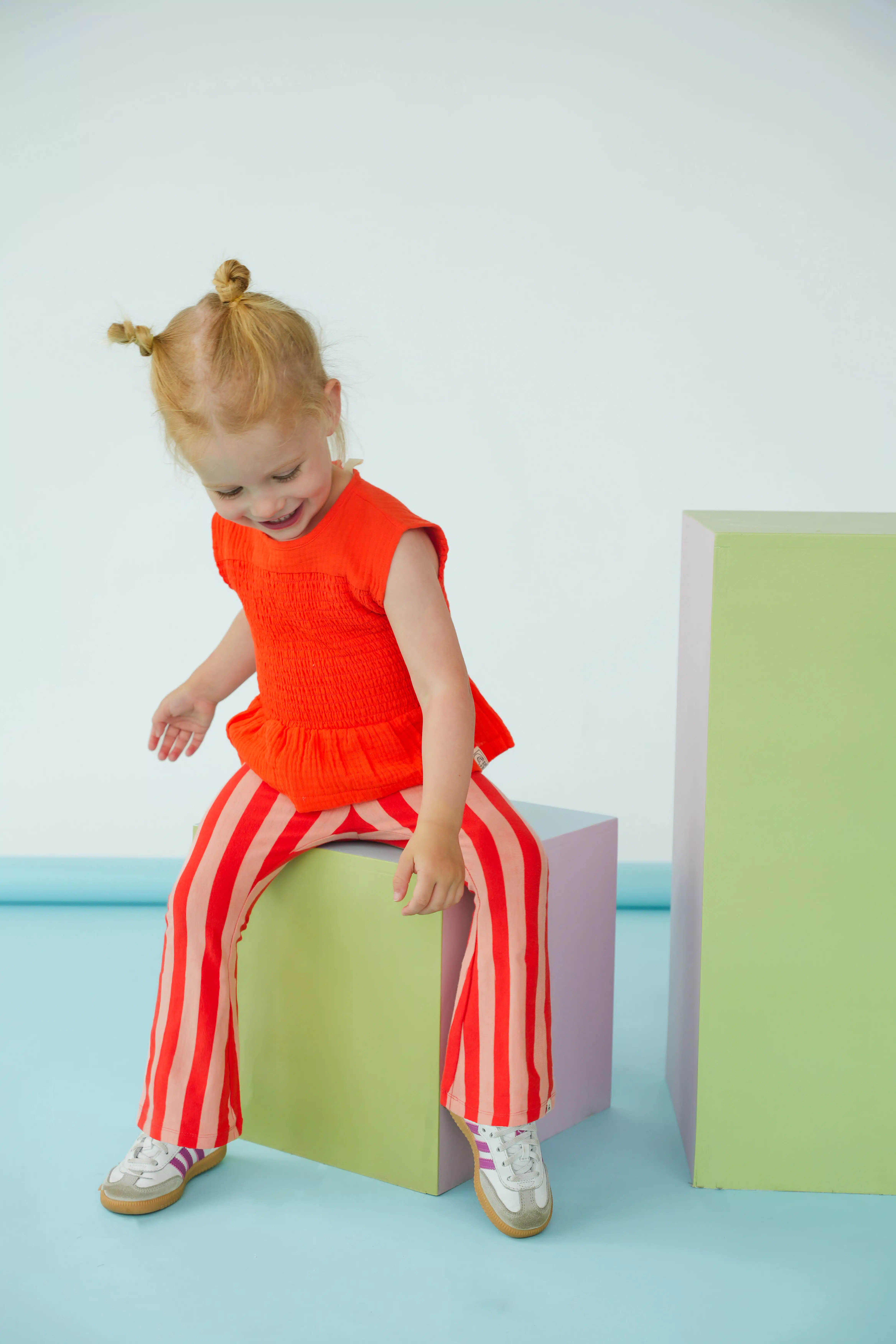 The New Chapter - Flared Pants - Nena - Red Pink Stripes