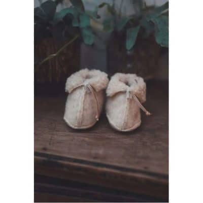 We Are Wovens - Wollen Slofjes - 0/6 maand - Latte