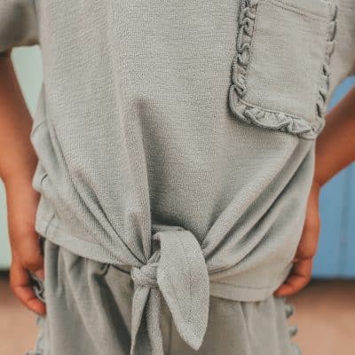 Your Wishes - Textured Jersey - Front Tie Shirt