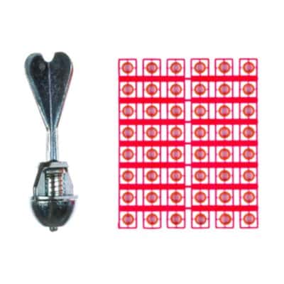 Knalraket, bommetje van metaal met 48 klappertjes