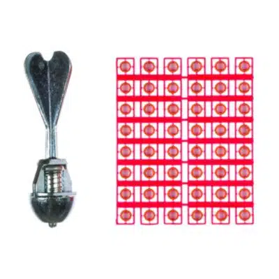 Knalraket, bommetje van metaal met 48 klappertjes