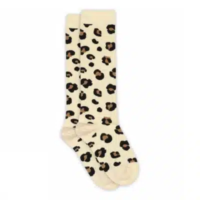 Melton - Leopard knee socks - Shortbread