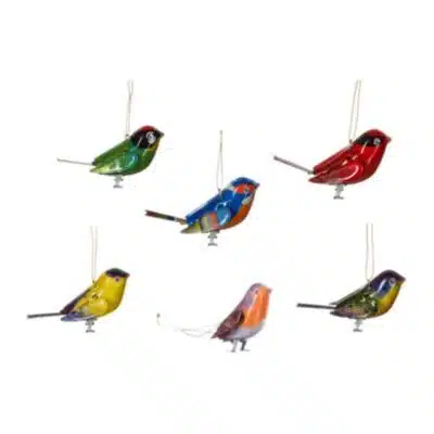 Ornament hangertje vogeltje met pootjes (Willekeurige kleur)