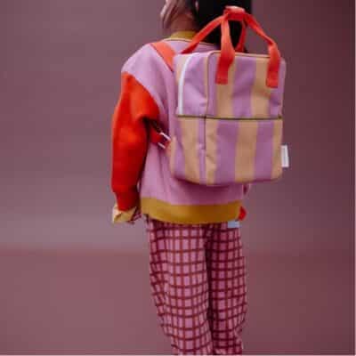 Sticky Lemon - Backpack Small - Stripes - Rosebay Pink & Apple Juice