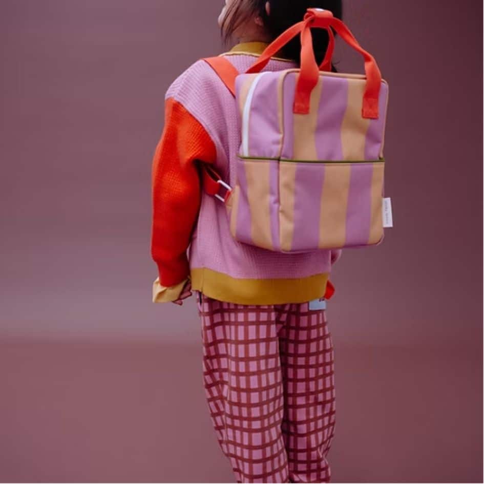 Sticky Lemon - Backpack Small - Stripes - Rosebay Pink & Apple Juice