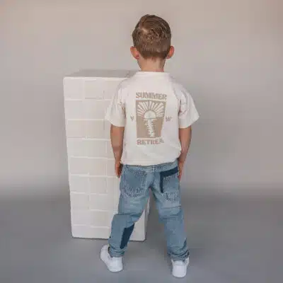 Your Wishes - Denim Blue - Patch Tapered Jeans