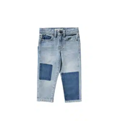 Your Wishes - Denim Blue - Patch Tapered Jeans