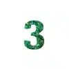 Feestbeest - Bedel - Feestnummer Mini - 3 - Holographic Green