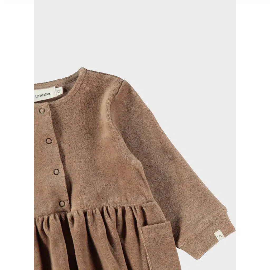 Lil' Atelier - REBEL LS LOOSE SWEAT DRESS - Woodsmoke