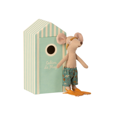 Maileg - Beach Mice - Big Brother in Cabin de Plage