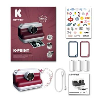 KIDYWOLF - K-PRINT - Thermische Fotoprinter - Bordeauxrood