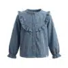 Your Wishes - Rib Denim - Ruffle Blouse