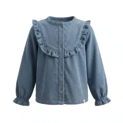 Your Wishes - Rib Denim - Ruffle Blouse