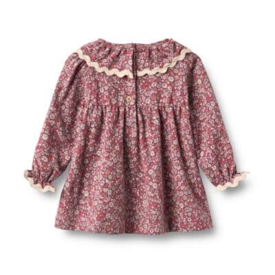 Wheat - Dress L/S Collar Elvira - Grape Flowers