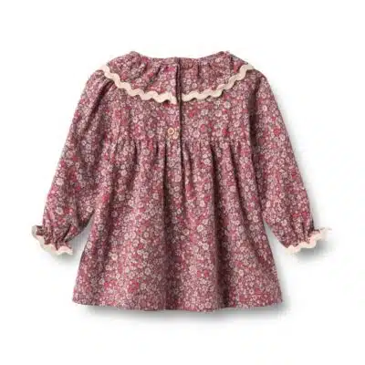 Wheat - Dress L/S Collar Elvira - Grape Flowers