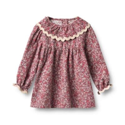 Wheat - Dress L/S Collar Elvira - Grape Flowers