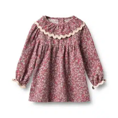 Wheat - Dress L/S Collar Elvira - Grape Flowers