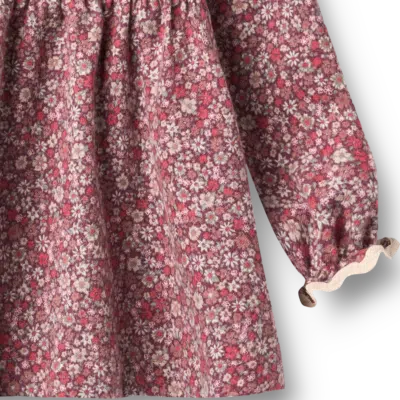 Wheat - Dress L/S Collar Elvira - Grape Flowers