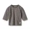 Wheat - T-shirt L/S Ross - Dark Charcoal Stripe