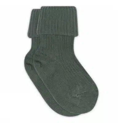 MP Denmark - Cotton rib baby socks - Dark forest