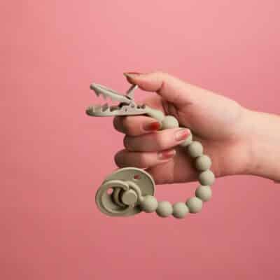 Bibs - Pacifier Clip Beaded - Blush