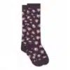 Melton - Leopard knee socks - Dark Purple