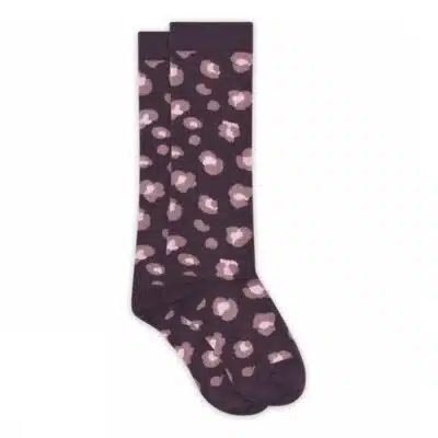Melton - Leopard knee socks - Dark Purple