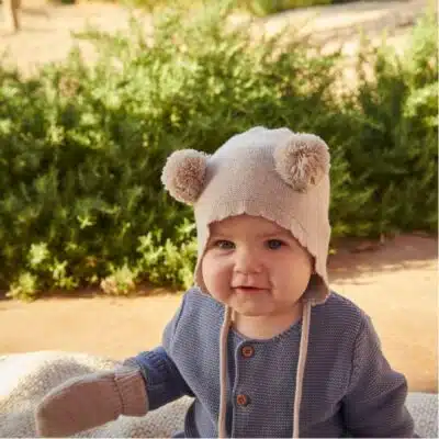 MP Denmark - Helsinki bonnet - Pompons - Beige Melange