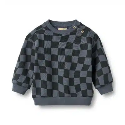 Wheat - Sweatshirt L/S Elliot - Navy Blue Check