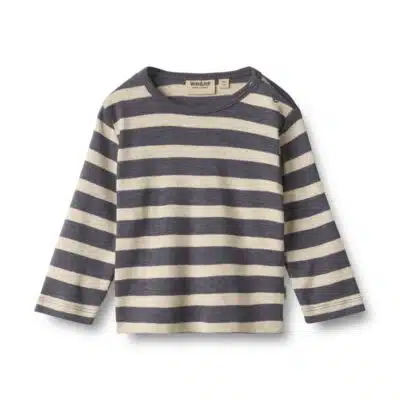 Wheat - T-shirt L/S Milo - Greyblue Stripe
