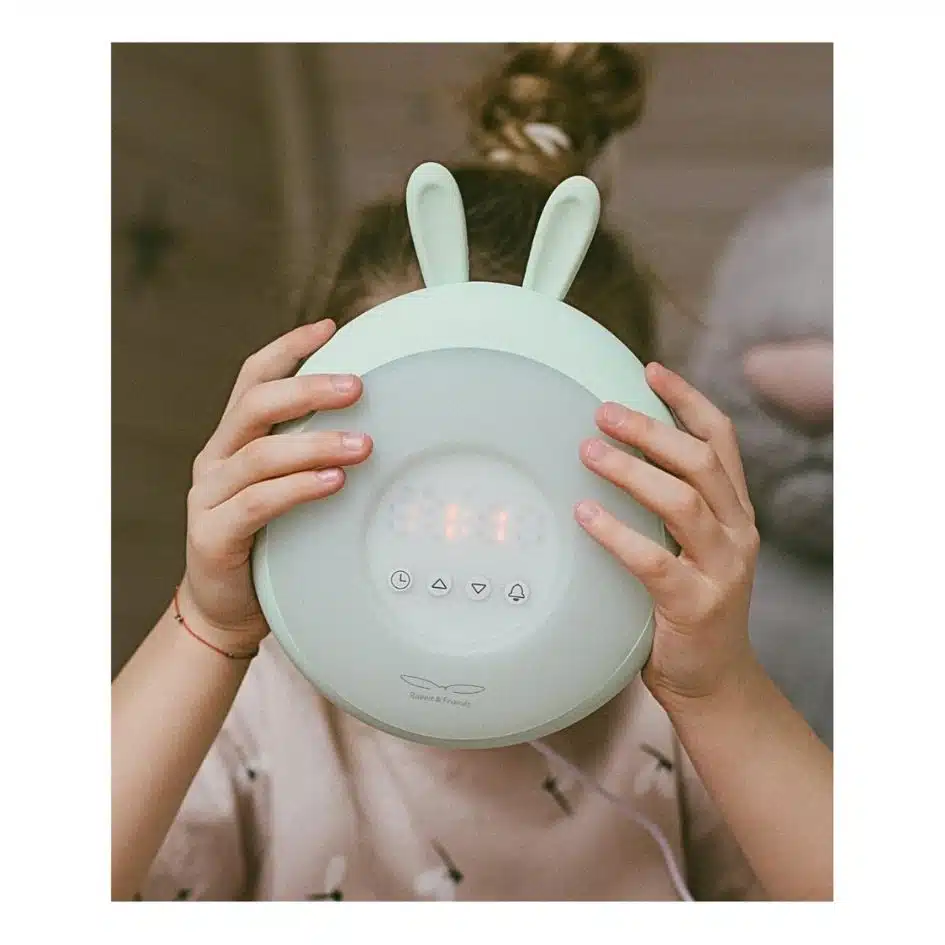 Rabbit&Friends - Rabbit Wake Up Lamp with Alarm Clock - Green